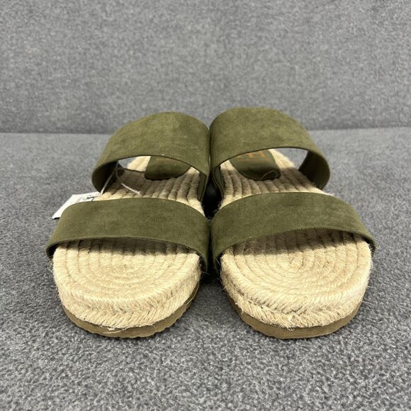 Haute Hippie Sandals Womens 6.5 Green genuine suede espadrille slip‎ on straps main image 7